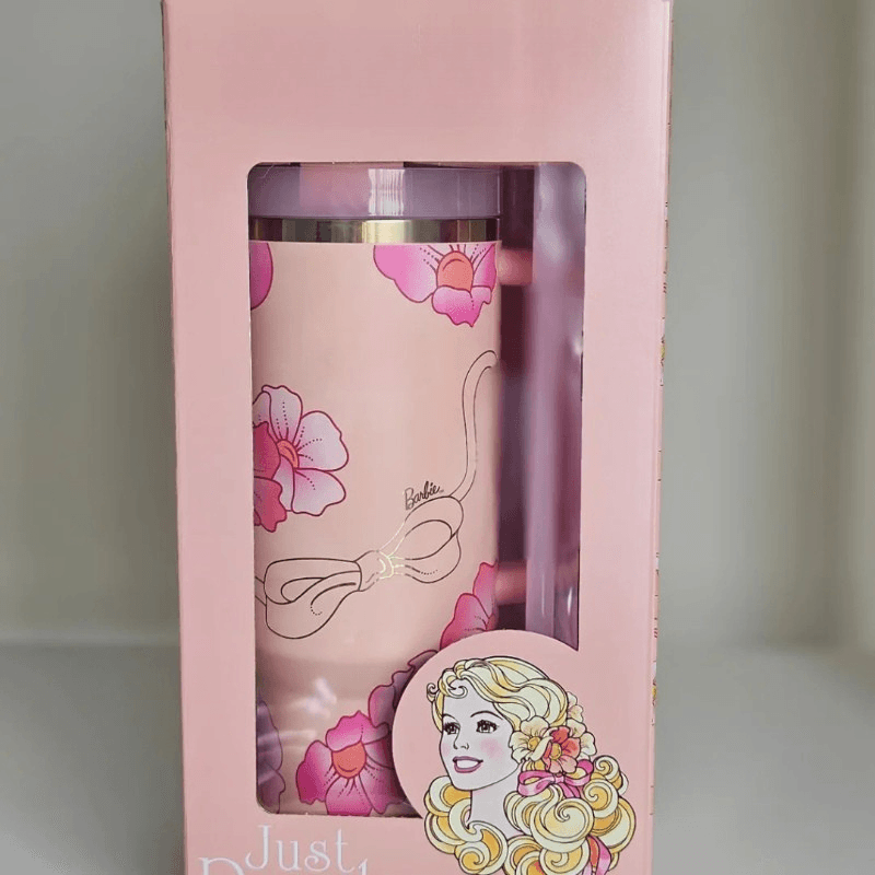 Floral Print Insulated Tumbler – Double Walled With Straw - Mineral Mug