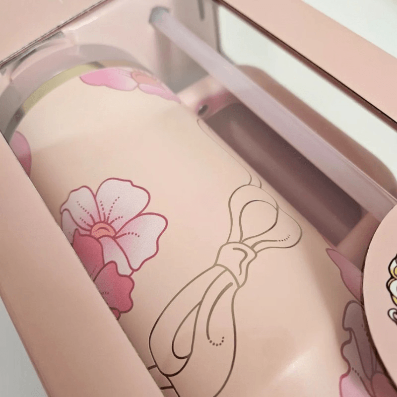 Floral Print Insulated Tumbler – Double Walled With Straw - Mineral Mug
