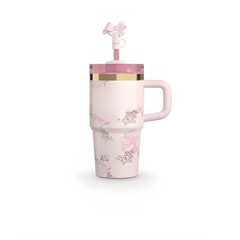 Floral Pattern Insulated Tumbler – Leak Proof for Everyday Hydration - Mineral Mug