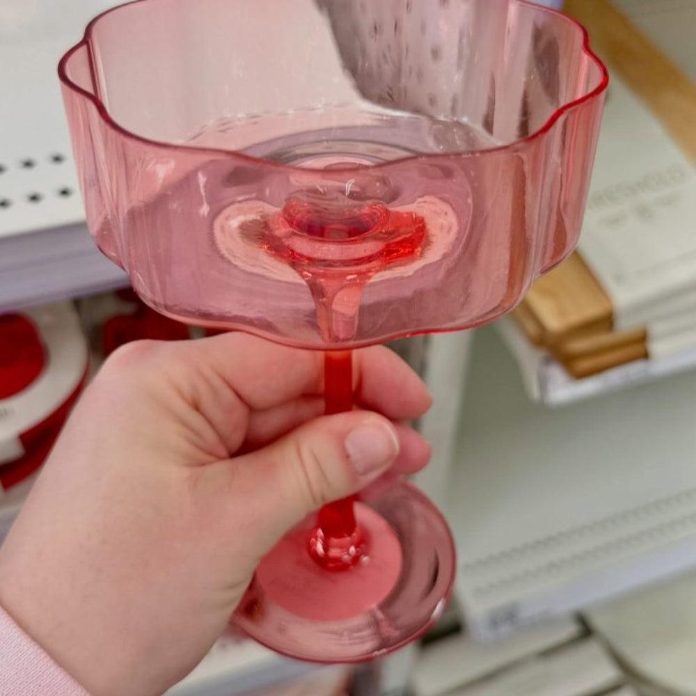 12.1 Oz Scalloped Rim Stemmed Glass - Mineral Mug