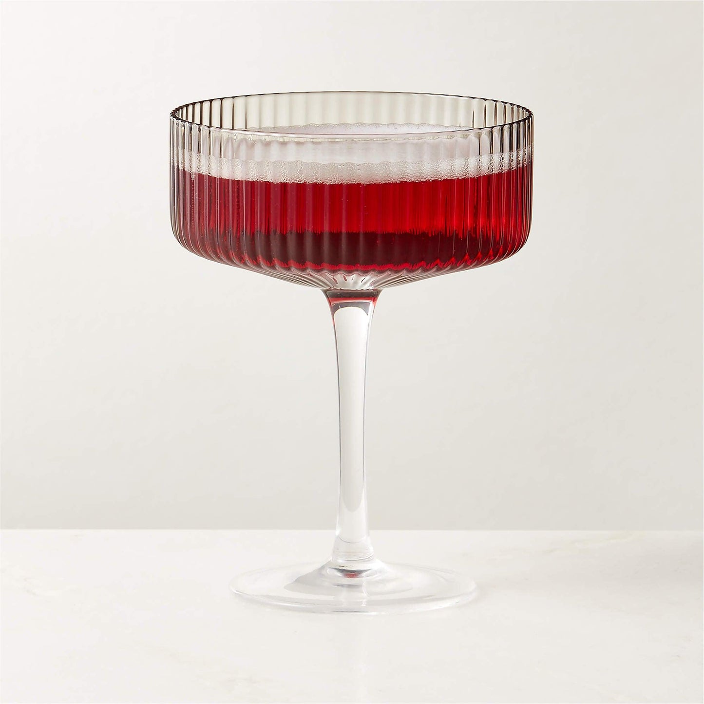Textured Cocktail Glasses Set - Coupe Design with Optic Texture - Mineral Mug