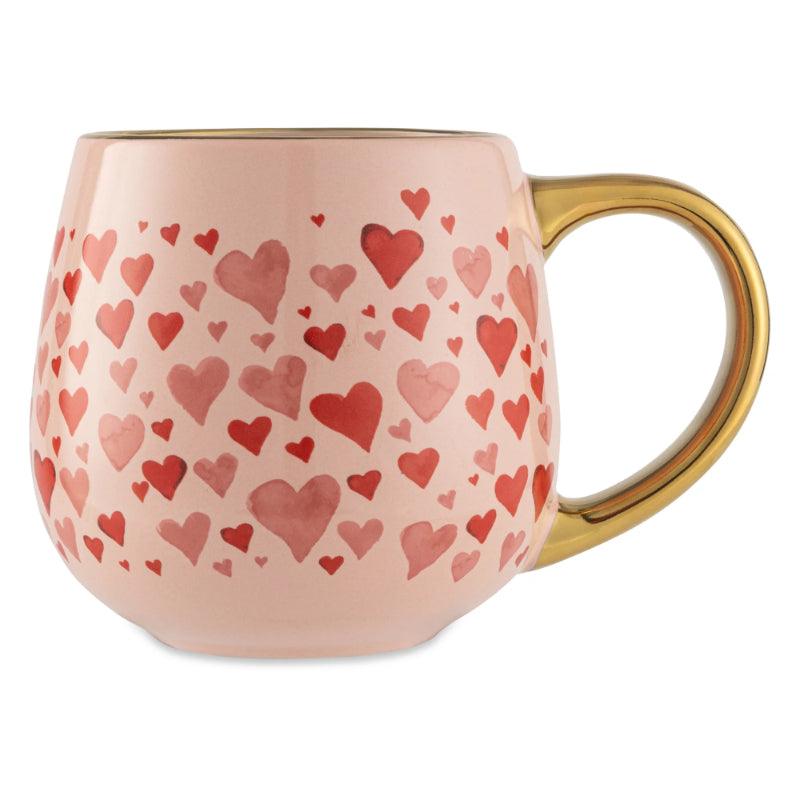 Radiant Cordate Ceramic Mug With Gold Handle - Mineral Mug