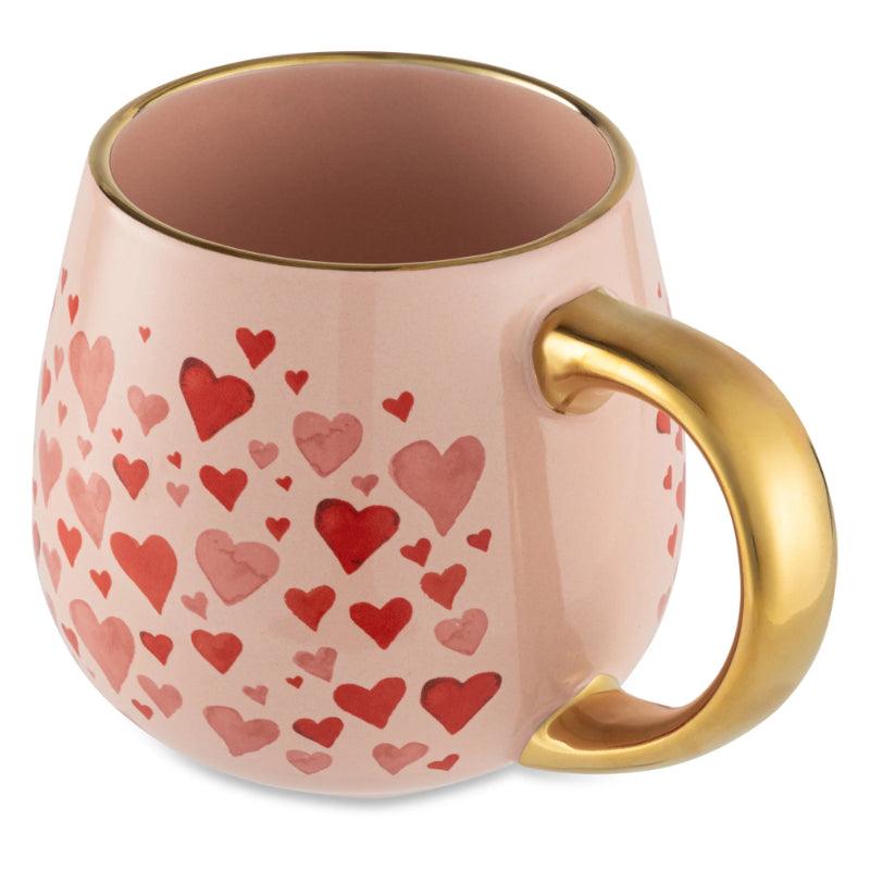 Radiant Cordate Ceramic Mug With Gold Handle - Mineral Mug