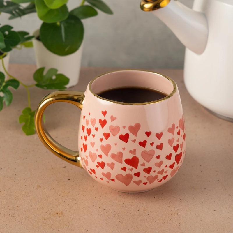 Radiant Cordate Ceramic Mug With Gold Handle - Mineral Mug