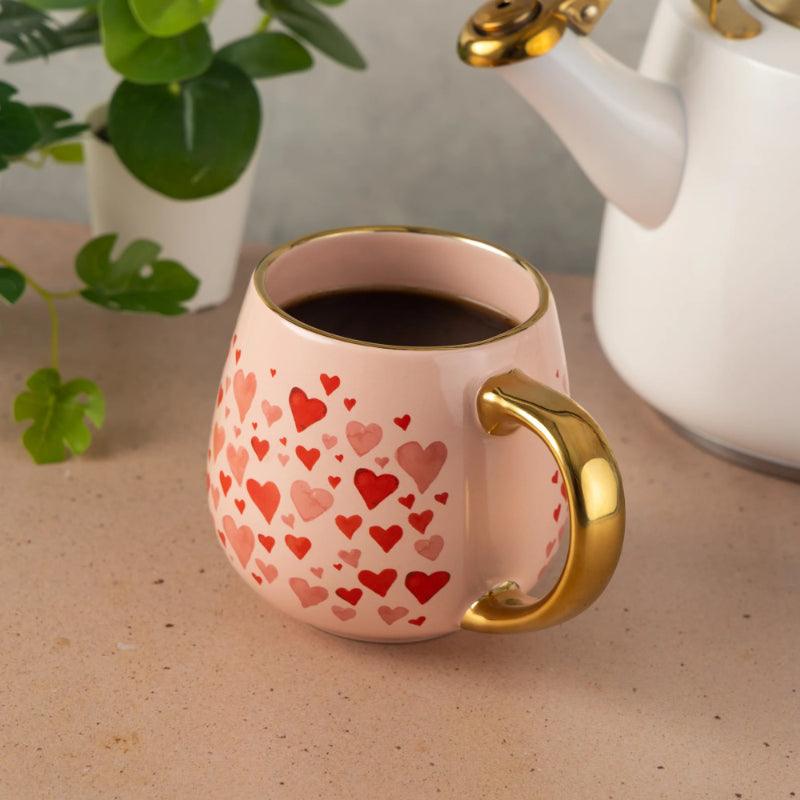 Radiant Cordate Ceramic Mug With Gold Handle - Mineral Mug