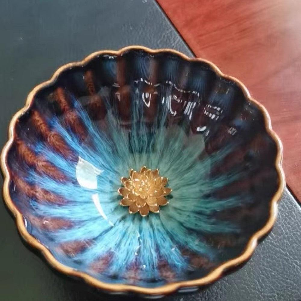 Bowl With Peacock Inspired Design - Mineral Mug