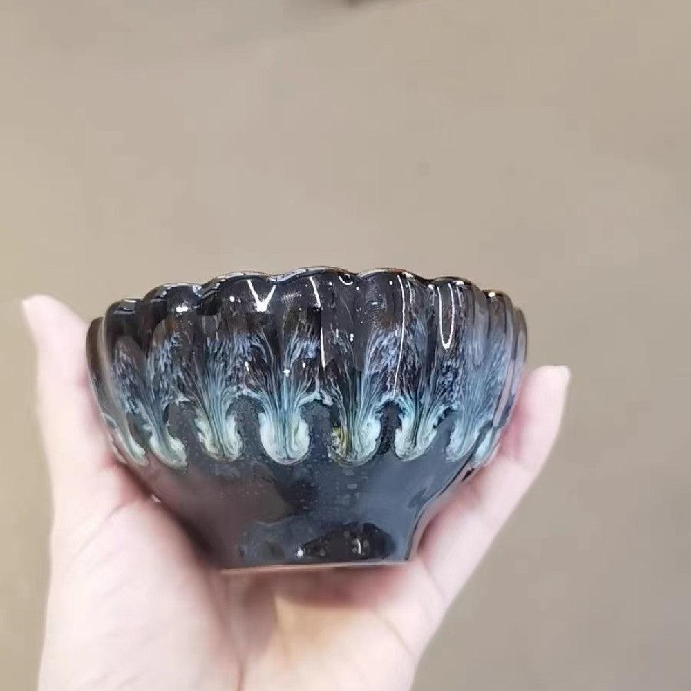 Bowl With Peacock Inspired Design - Mineral Mug