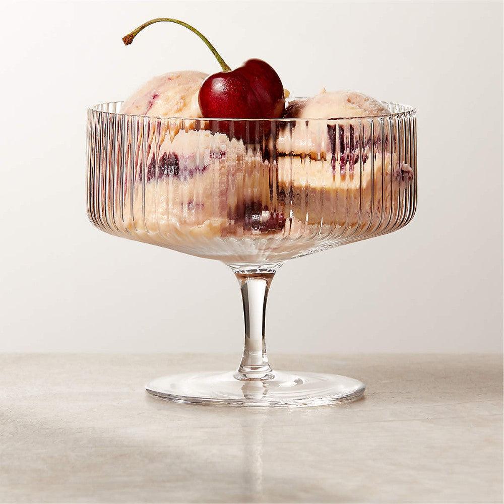 Textured Cocktail Glasses Set - Coupe Design with Optic Texture - Mineral Mug