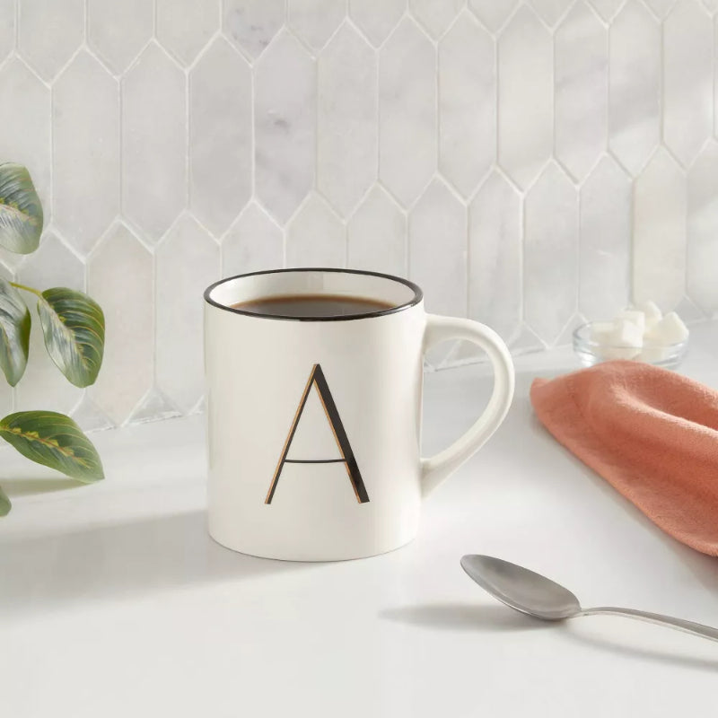 Personalized 16oz Stoneware Monogram Mug – Elegant Drinkware for Coffee & Tea - Mineral Mug