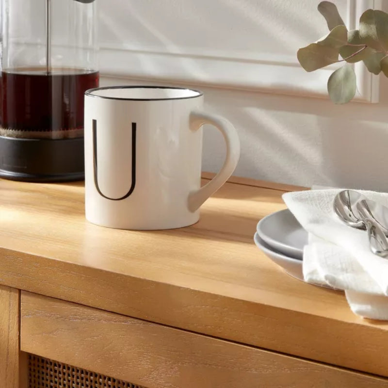 Personalized 16oz Stoneware Monogram Mug – Elegant Drinkware for Coffee & Tea - Mineral Mug