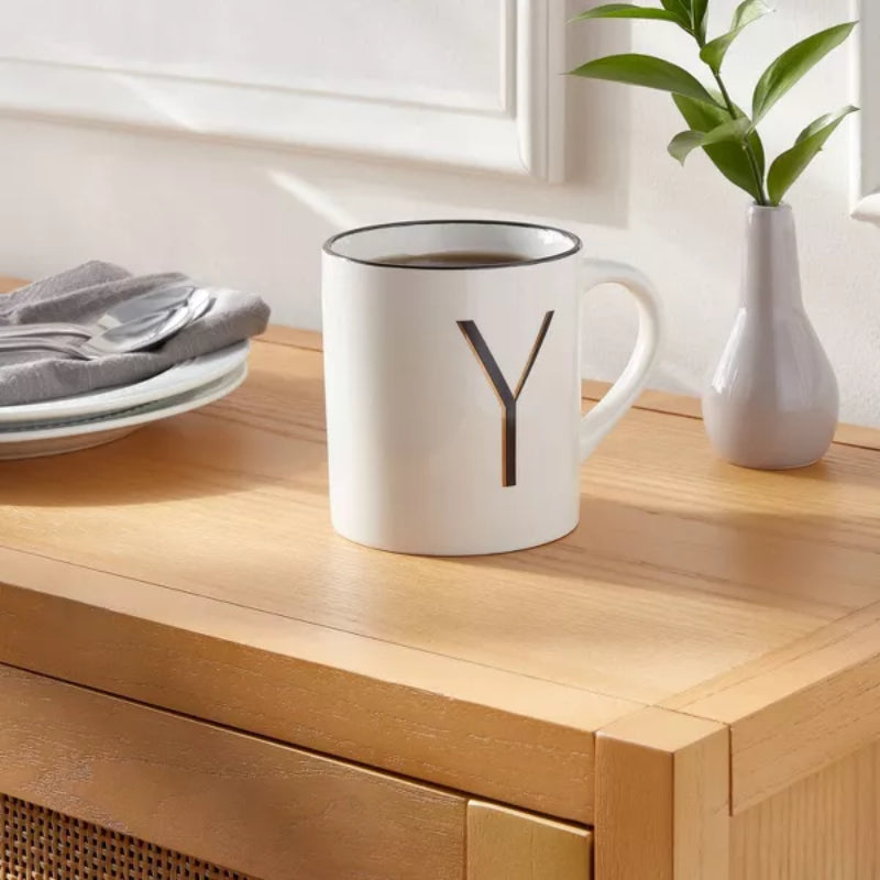 Personalized 16oz Stoneware Monogram Mug – Elegant Drinkware for Coffee & Tea - Mineral Mug