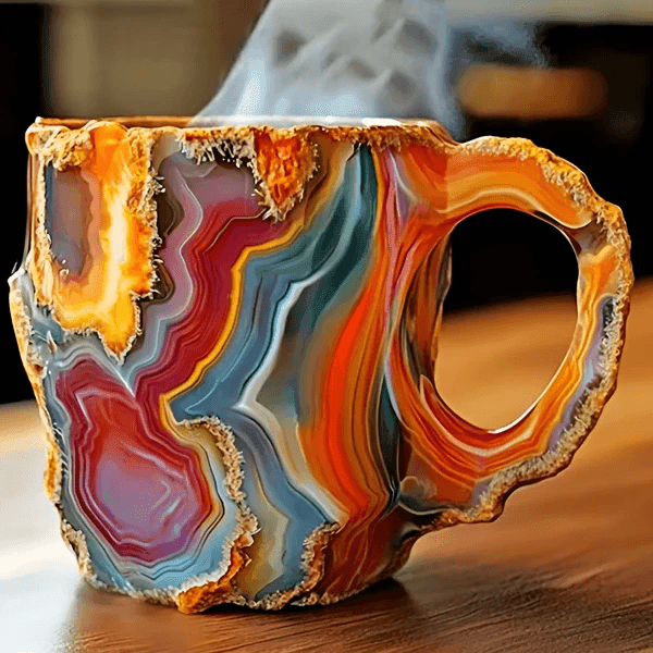 Textured Pattern Crystal Mug - Mineral Mug