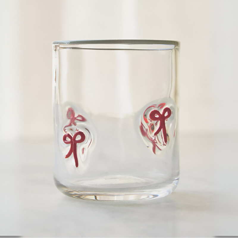 Clear Tumblers Bow Design