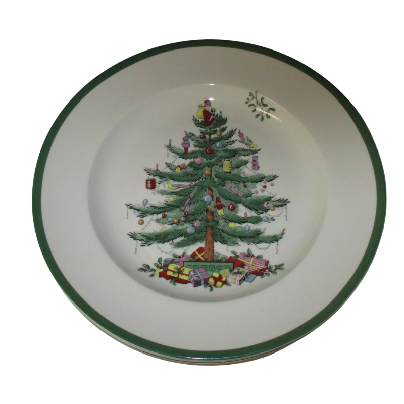 Festive Holiday Dinner Plate With Tree Design