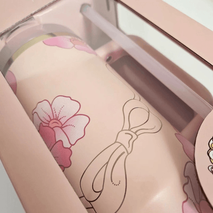 Floral Print Insulated Tumbler – Double Walled With Straw - Mineral Mug