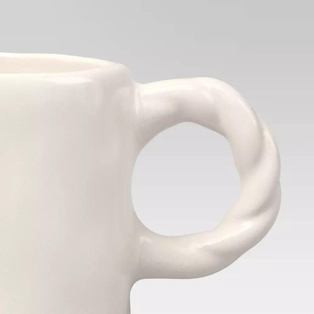 Stoneware Gold Embossed Mug - Cordate And Twisted Handle - Mineral Mug