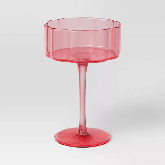 12.1 Oz Scalloped Rim Stemmed Glass - Mineral Mug