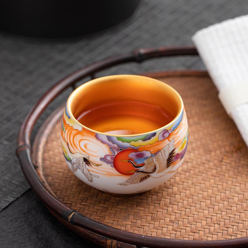 Handcrafted Ceramic Tea Cup With Wide Brim - Mineral Mug