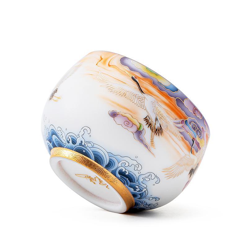 Handcrafted Ceramic Tea Cup With Wide Brim - Mineral Mug