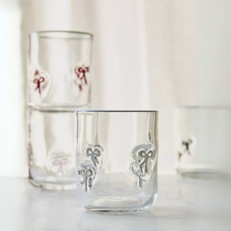 Clear Tumblers Bow Design