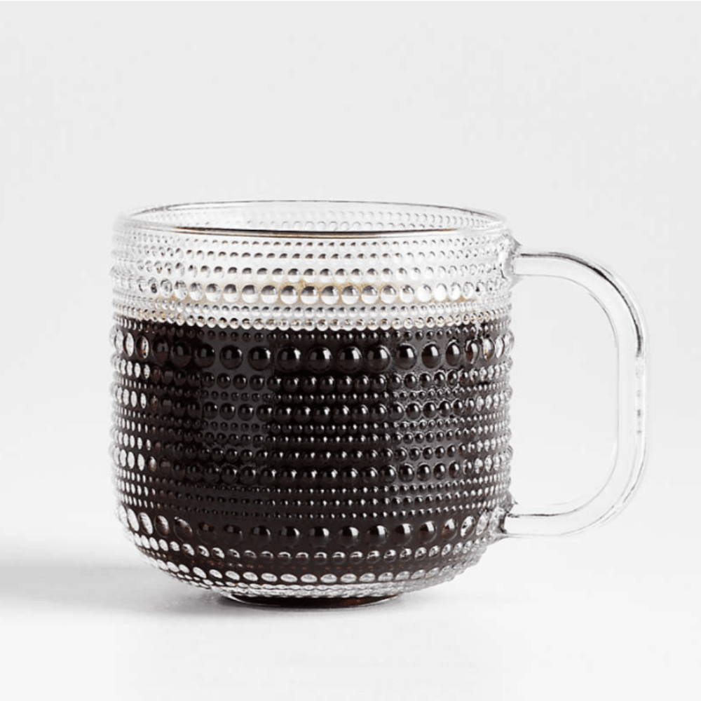 13.5 Oz Clear Glass Mug With Bubble Texture - Mineral Mug