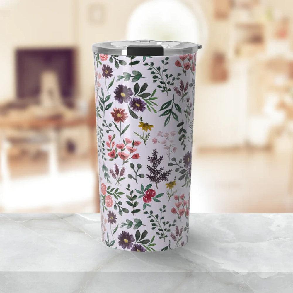 Watercolor Floral Printed Travel Mug – Stylish and Durable - Mineral Mug