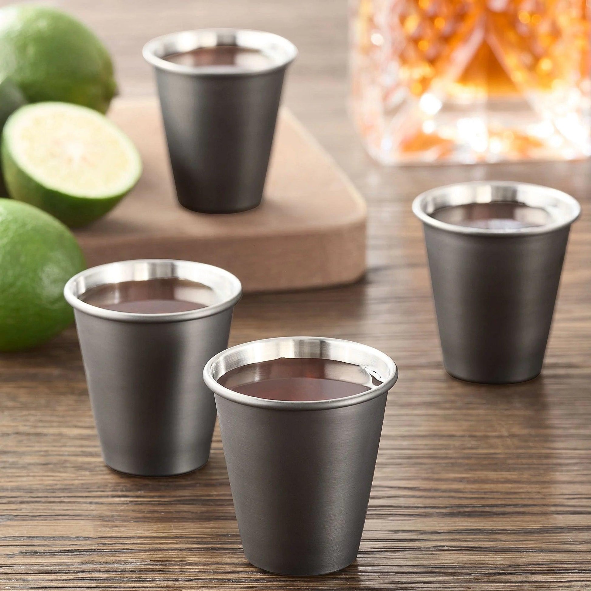 Black Gunmetal Stainless Steel Shot Glasses - Mineral Mug