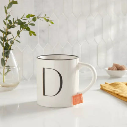 Personalized 16oz Stoneware Monogram Mug – Elegant Drinkware for Coffee & Tea