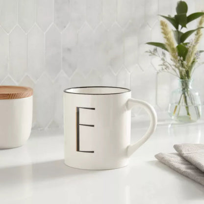 Personalized 16oz Stoneware Monogram Mug – Elegant Drinkware for Coffee & Tea