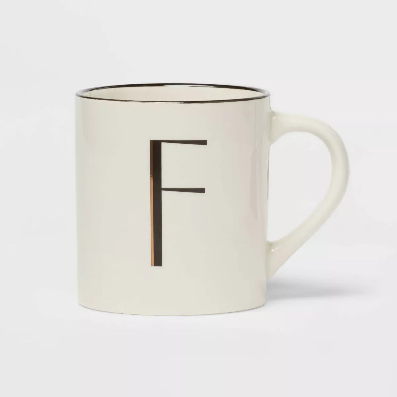 Personalized 16oz Stoneware Monogram Mug – Elegant Drinkware for Coffee & Tea