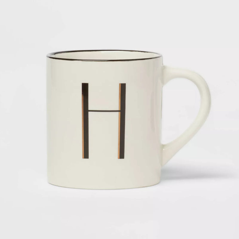 Personalized 16oz Stoneware Monogram Mug – Elegant Drinkware for Coffee & Tea