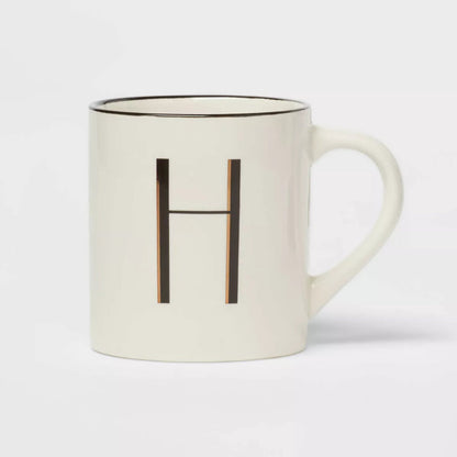 Personalized 16oz Stoneware Monogram Mug – Elegant Drinkware for Coffee & Tea