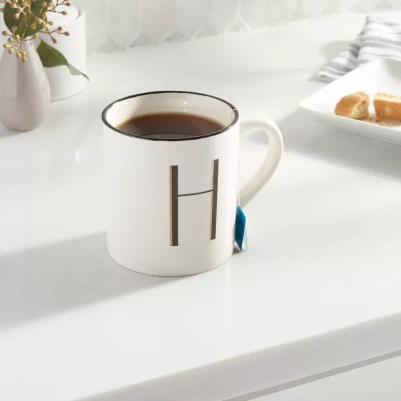 Personalized 16oz Stoneware Monogram Mug – Elegant Drinkware for Coffee & Tea