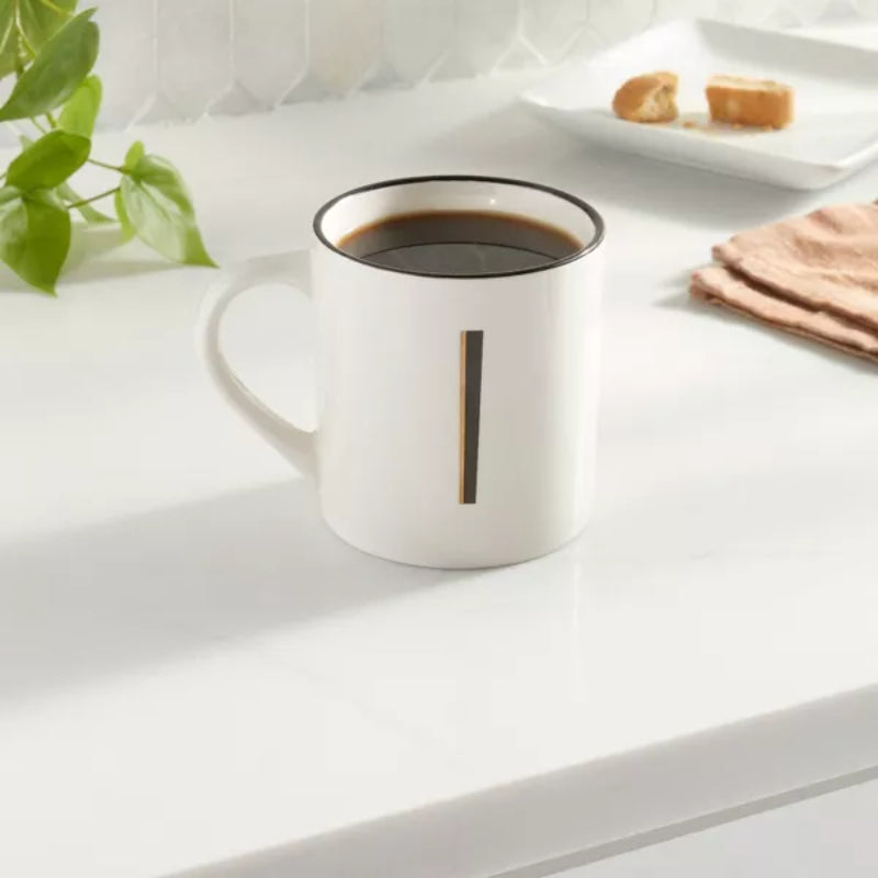 Personalized 16oz Stoneware Monogram Mug – Elegant Drinkware for Coffee & Tea