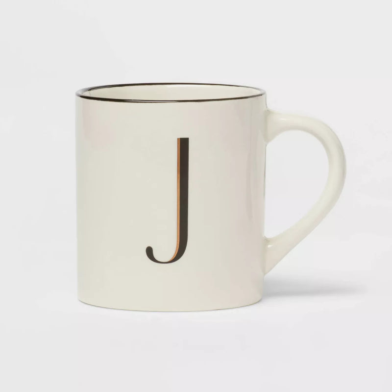 Personalized 16oz Stoneware Monogram Mug – Elegant Drinkware for Coffee & Tea