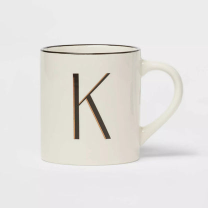 Personalized 16oz Stoneware Monogram Mug – Elegant Drinkware for Coffee & Tea