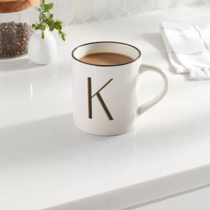 Personalized 16oz Stoneware Monogram Mug – Elegant Drinkware for Coffee & Tea