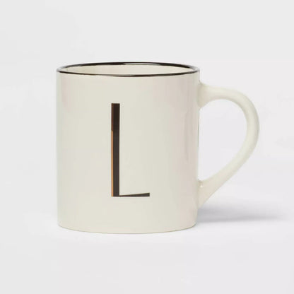 Personalized 16oz Stoneware Monogram Mug – Elegant Drinkware for Coffee & Tea