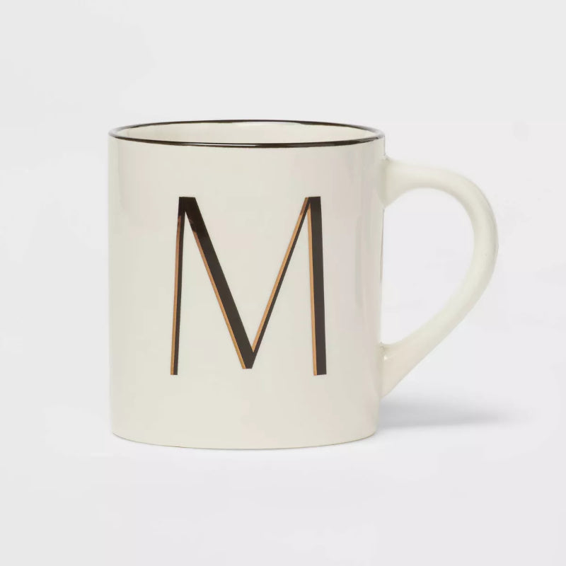 Personalized 16oz Stoneware Monogram Mug – Elegant Drinkware for Coffee & Tea