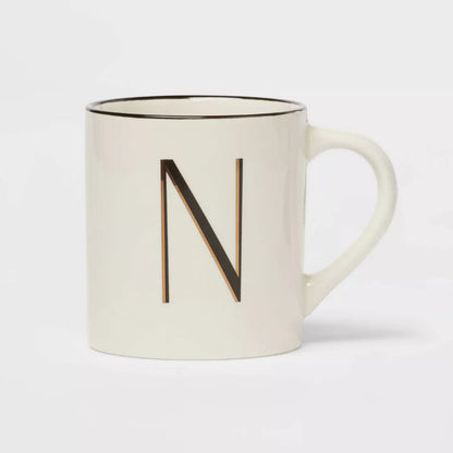 Personalized 16oz Stoneware Monogram Mug – Elegant Drinkware for Coffee & Tea