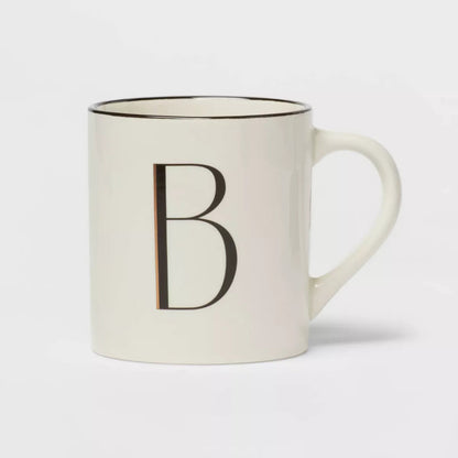 Personalized 16oz Stoneware Monogram Mug – Elegant Drinkware for Coffee & Tea