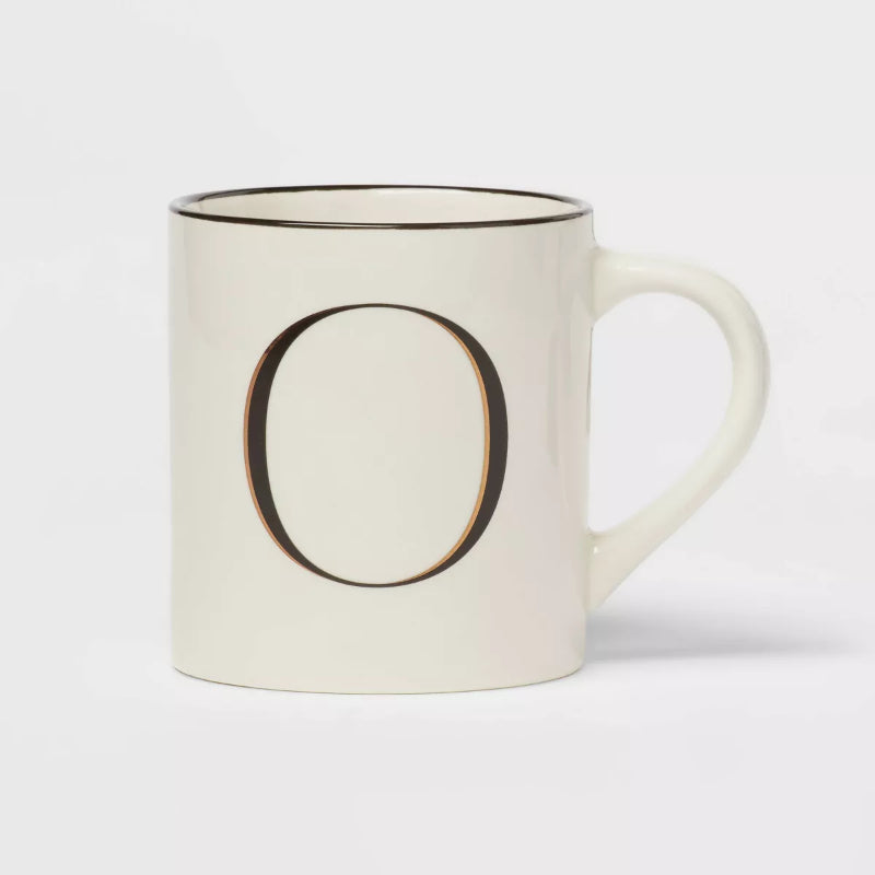 Personalized 16oz Stoneware Monogram Mug – Elegant Drinkware for Coffee & Tea