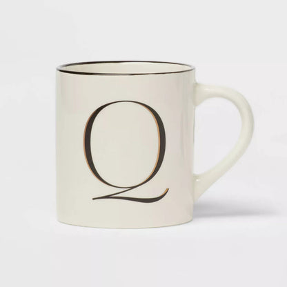 Personalized 16oz Stoneware Monogram Mug – Elegant Drinkware for Coffee & Tea