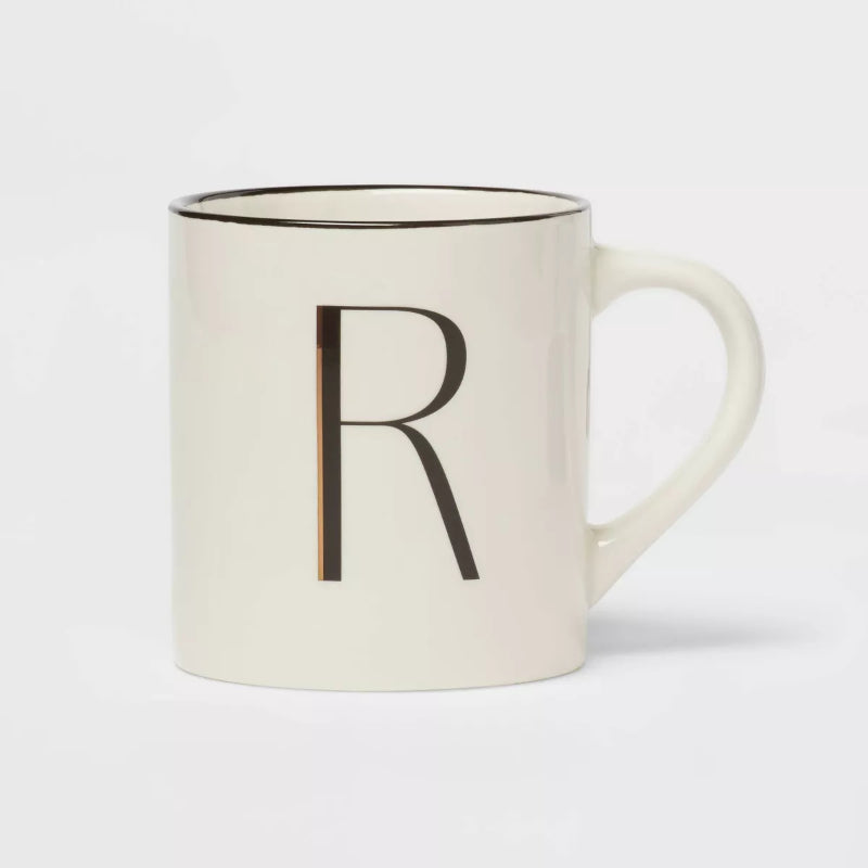 Personalized 16oz Stoneware Monogram Mug – Elegant Drinkware for Coffee & Tea