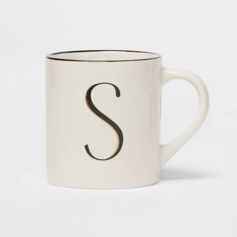 Personalized 16oz Stoneware Monogram Mug – Elegant Drinkware for Coffee & Tea