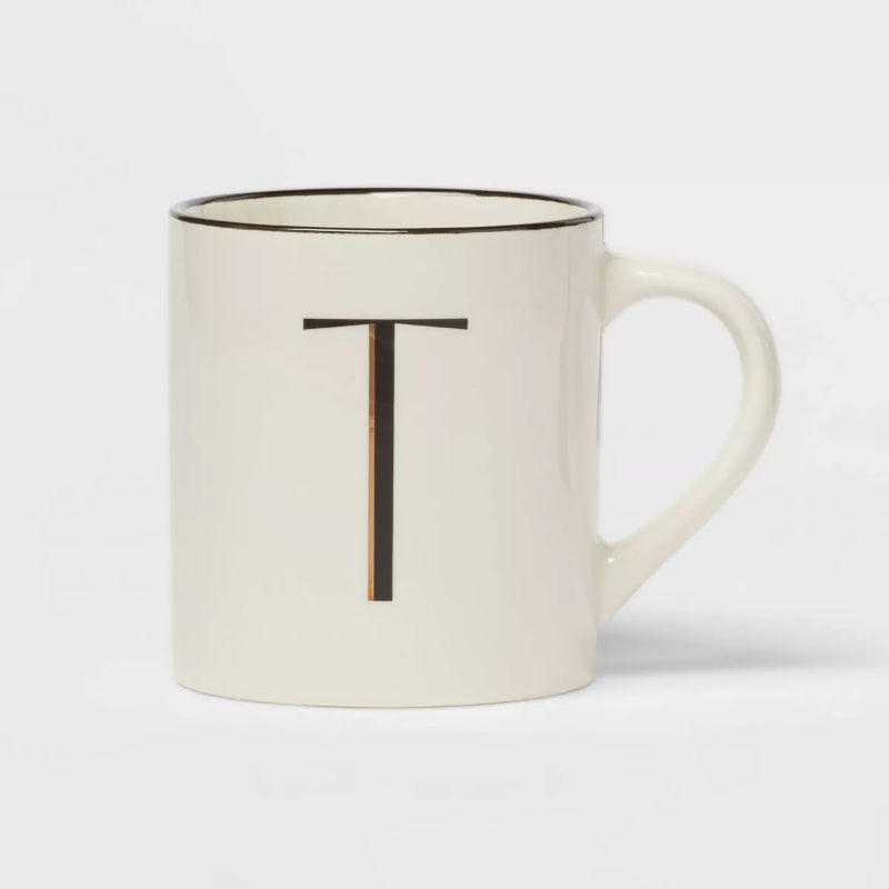 Personalized 16oz Stoneware Monogram Mug – Elegant Drinkware for Coffee & Tea