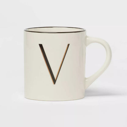 Personalized 16oz Stoneware Monogram Mug – Elegant Drinkware for Coffee & Tea