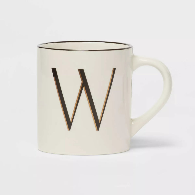 Personalized 16oz Stoneware Monogram Mug – Elegant Drinkware for Coffee & Tea