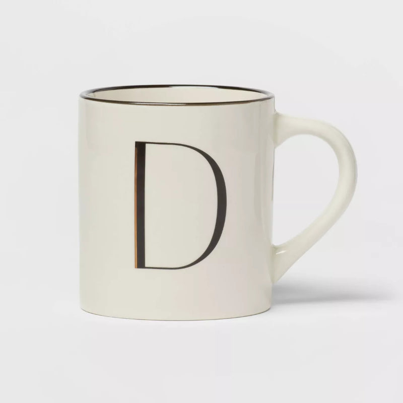 Personalized 16oz Stoneware Monogram Mug – Elegant Drinkware for Coffee & Tea