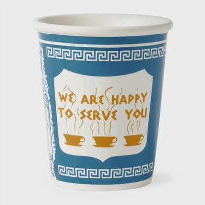 New York Coffee Cup - Classic Ceramic Cup with Greek Diner Design